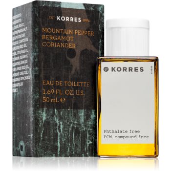 Korres Mountain Pepper, Bergamot & Coriander eau de toilette pentru bărbați
